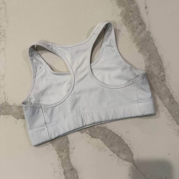 Nike Dri-Fit Swoosh Compression Racerback Sports Bra Womens Medium White Workout - Picture 5 of 6